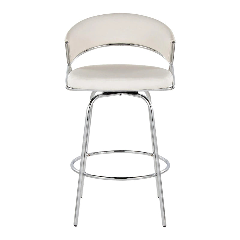 Silver Orchid Tatyana 26 sgabello da banco imbottito con gambe in metallo (set da 2)
