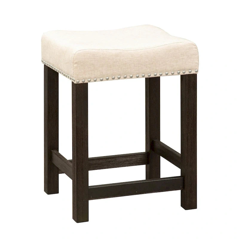 Sgabello da console imbottito Heatherbrook grigio carbone e cenere