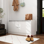 Panca Contenitore Bianca da 35.8W con Cassetti e Cuscino Imbottito