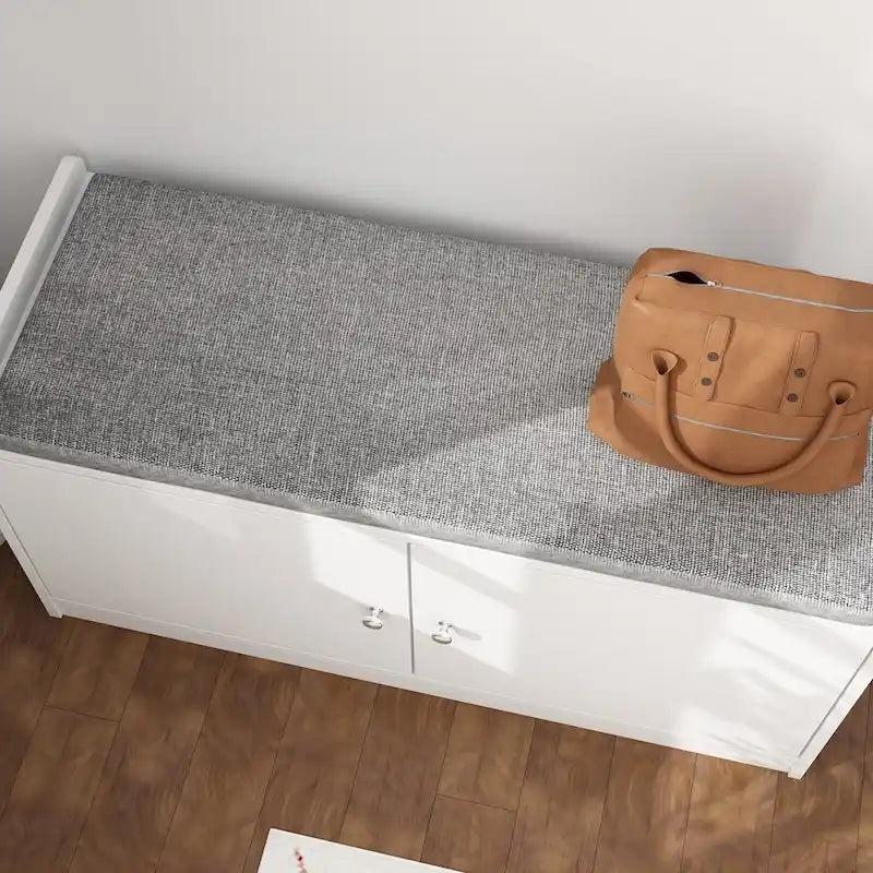 Panca Contenitore Bianca da 35.8W con Cassetti e Cuscino Imbottito