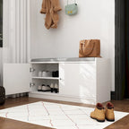 Panca Contenitore Bianca da 35.8W con Cassetti e Cuscino Imbottito