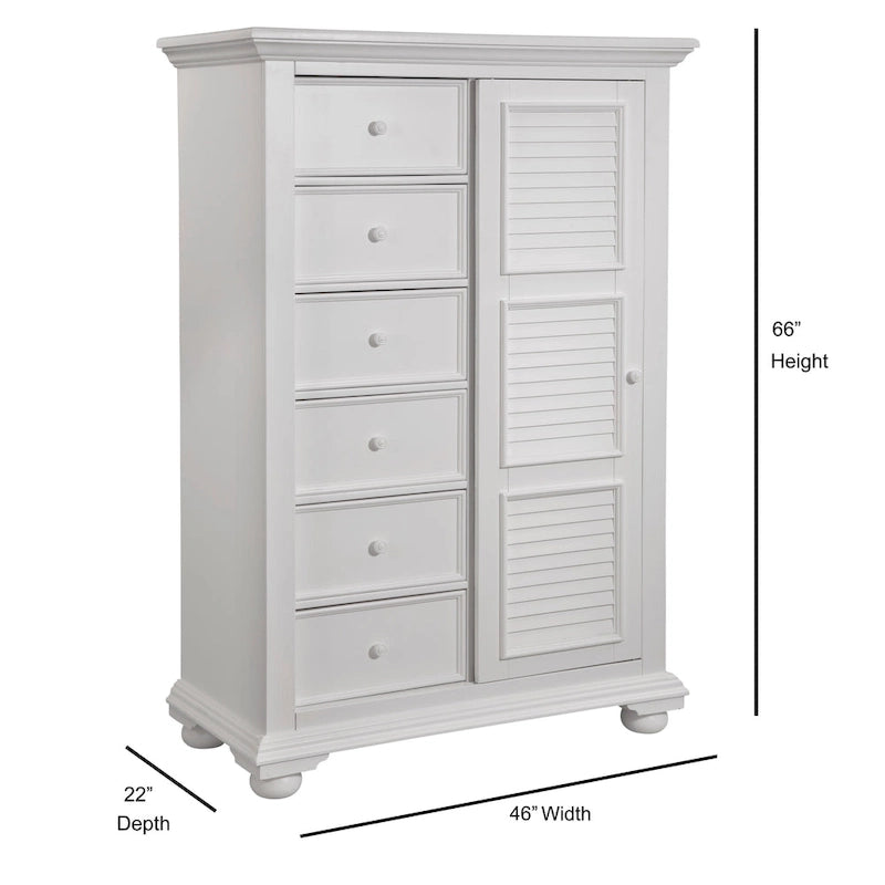 Cassettiera Gentleman in legno Beachcrest bianco guscio d'uovo