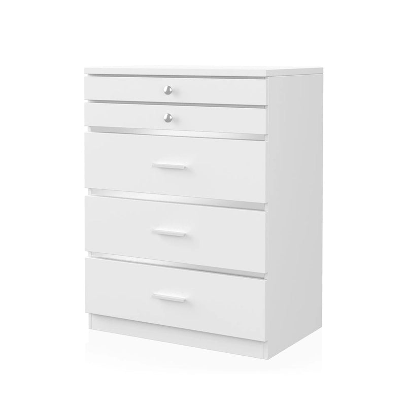 Armadio portagioie a 5 cassetti Mary Glam con feltro di Furniture of America