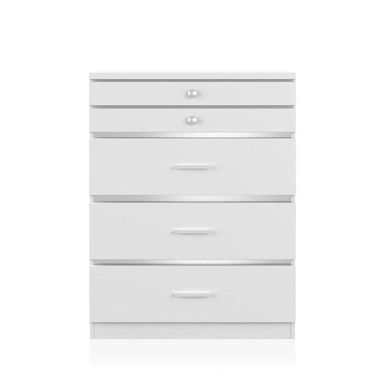 Armadio portagioie a 5 cassetti Mary Glam con feltro di Furniture of America