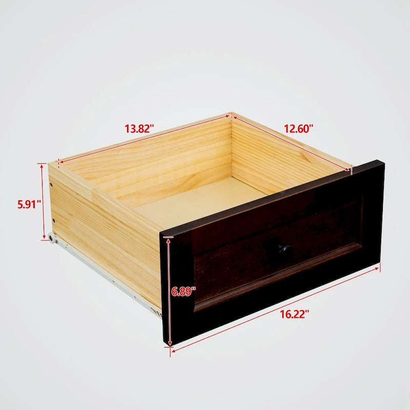 Cassettiera a 6 cassetti in legno massello laccato