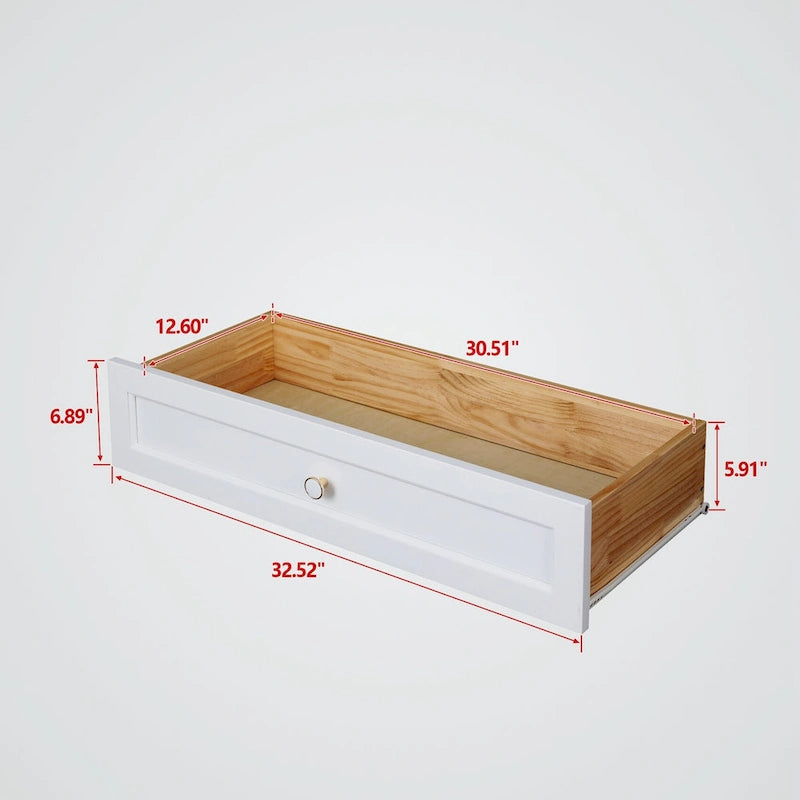 Cassettiera a 6 cassetti in legno massello laccato