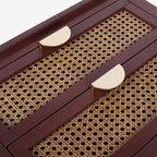 Mobiletto contenitore in rattan a 3 cassetti per camera da letto e soggiorno