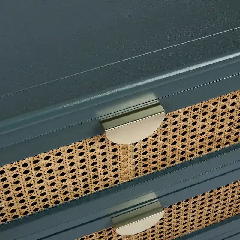 Mobiletto contenitore in rattan a 3 cassetti per camera da letto e soggiorno