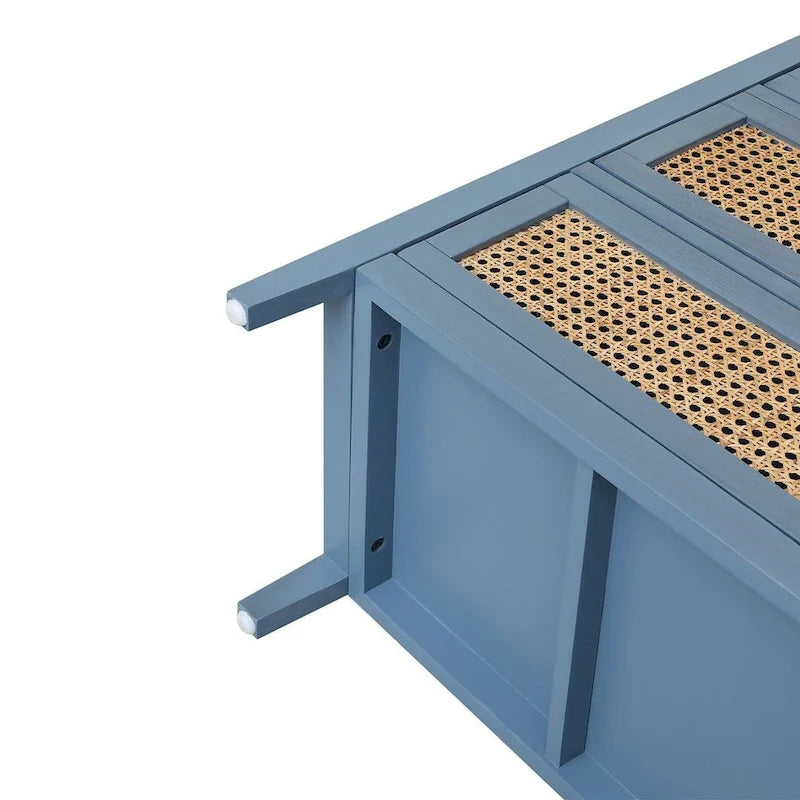 Mobiletto contenitore in rattan a 3 cassetti per camera da letto e soggiorno