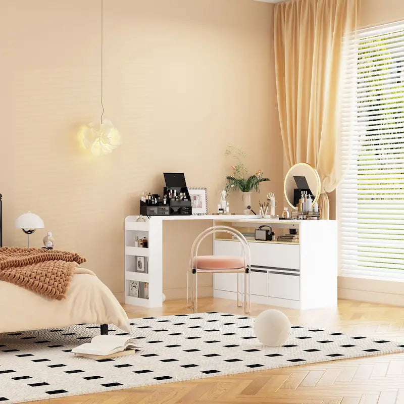 Comò a 4 cassetti, mobile contenitore da camera da letto, cassettiera bianca