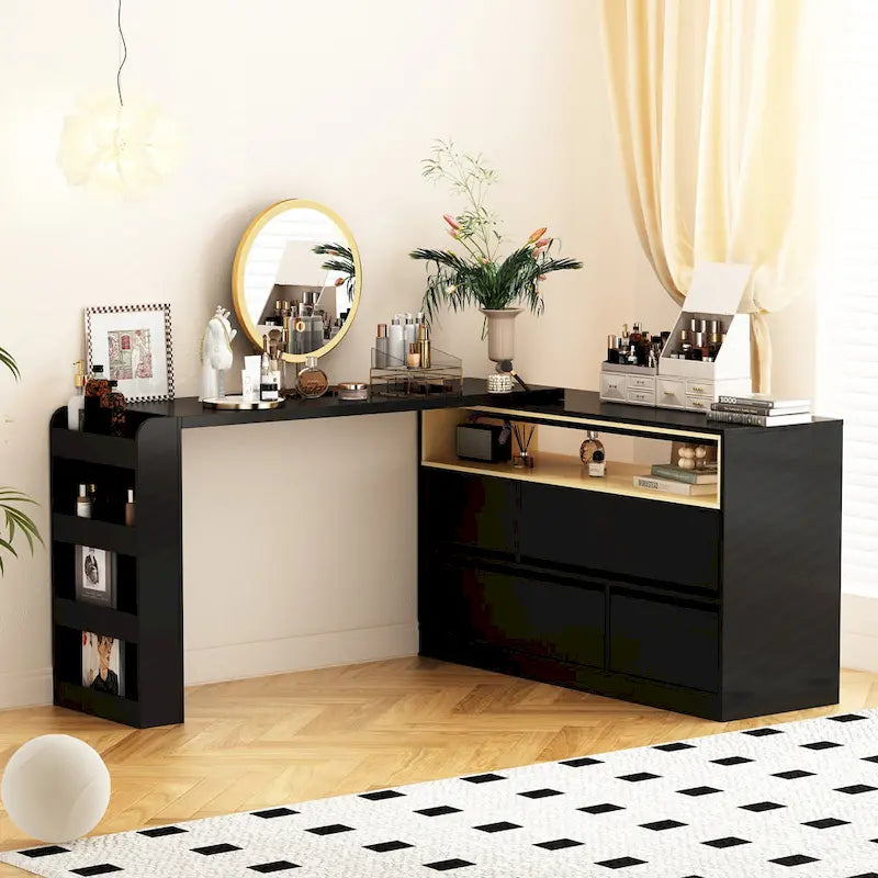 Comò a 4 cassetti, mobile contenitore da camera da letto, cassettiera bianca