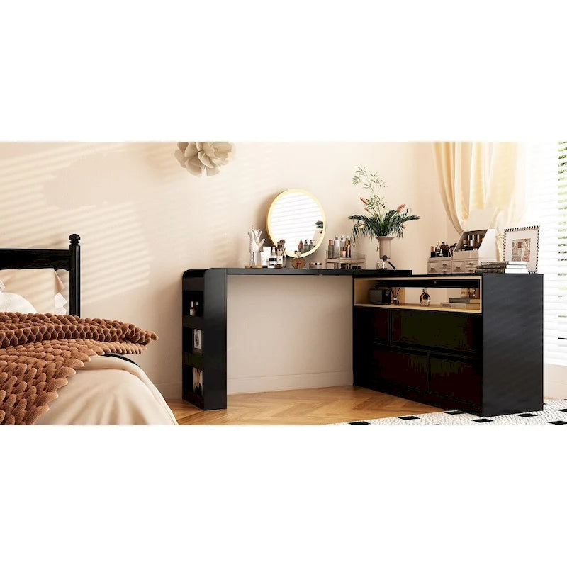 Comò a 4 cassetti, mobile contenitore da camera da letto, cassettiera bianca
