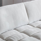 Divano sezionale modulare trapuntato in tessuto contemporaneo Roundhill Furniture Breton con pouf, Oyster