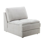 Divano sezionale modulare trapuntato in tessuto contemporaneo Roundhill Furniture Breton con pouf, Oyster