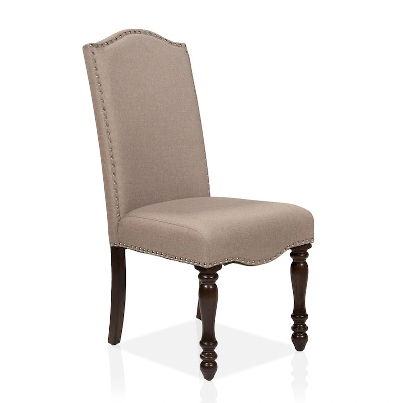 Sedie da pranzo Ketz in tessuto color tortora (set da 2) di Furniture of America