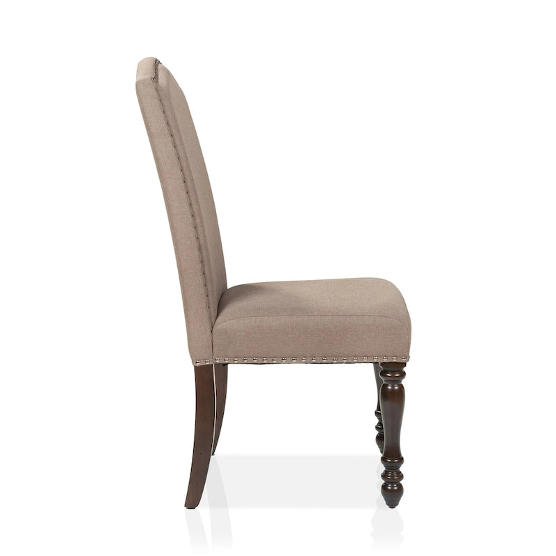 Sedie da pranzo Ketz in tessuto color tortora (set da 2) di Furniture of America