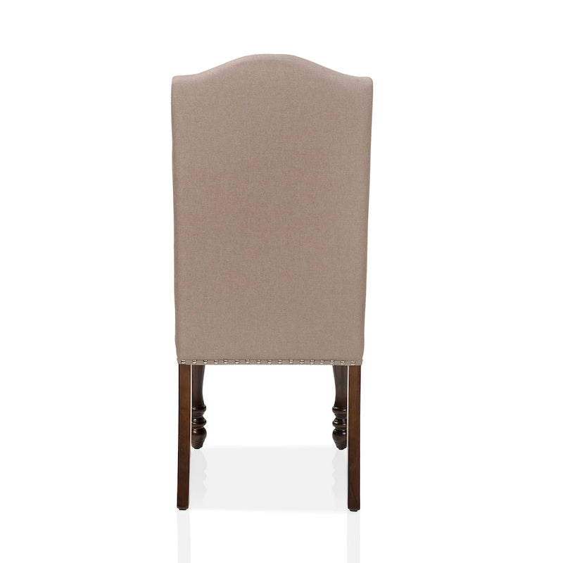 Sedie da pranzo Ketz in tessuto color tortora (set da 2) di Furniture of America