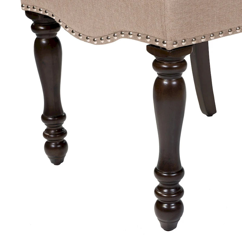 Sedie da pranzo Ketz in tessuto color tortora (set da 2) di Furniture of America