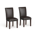 Homepop Parsons Dining Chair - Ecopelle Marrone - set da 2