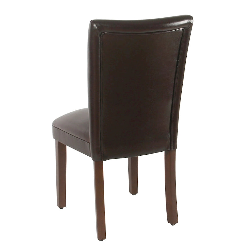 Homepop Parsons Dining Chair - Ecopelle Marrone - set da 2