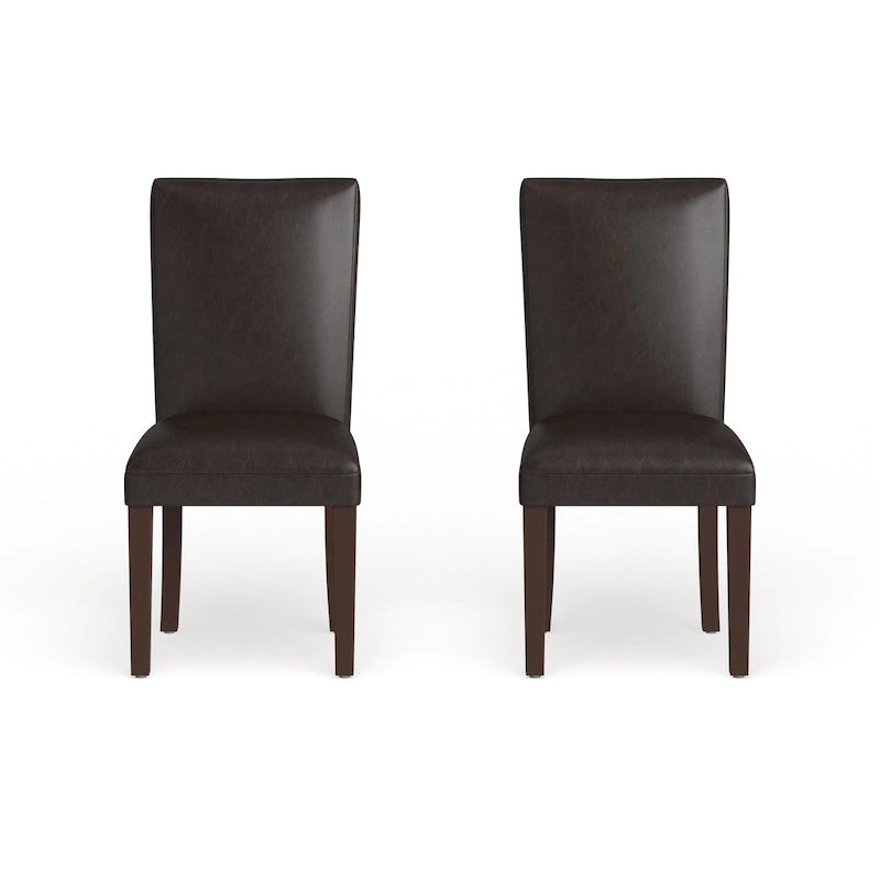 Homepop Parsons Dining Chair - Ecopelle Marrone - set da 2