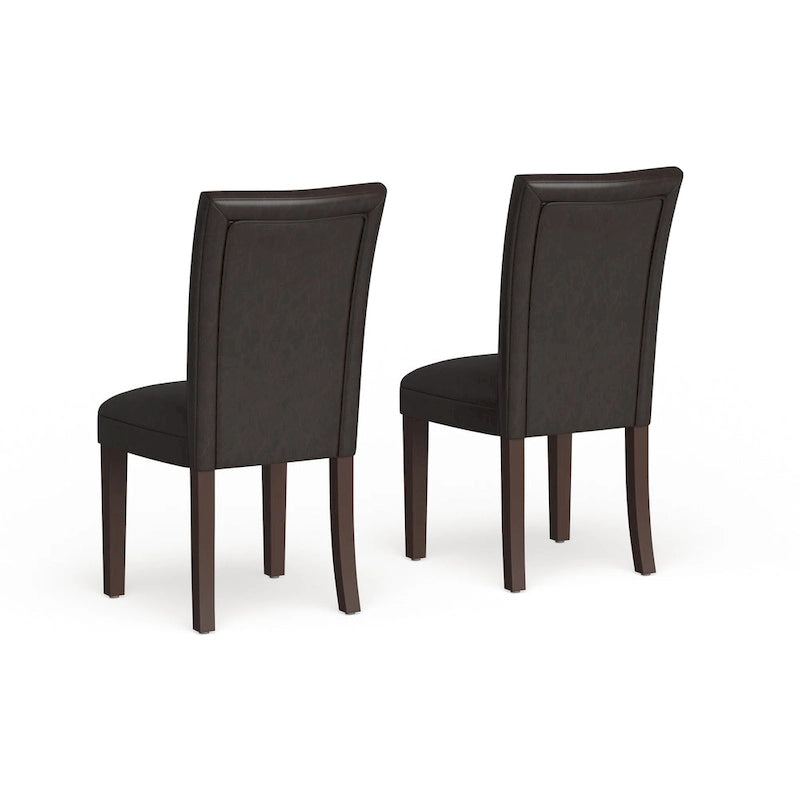 Homepop Parsons Dining Chair - Ecopelle Marrone - set da 2