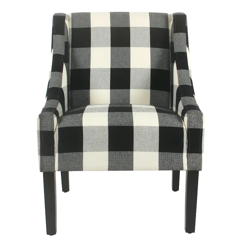 Poltrona accent HomePop Modern Swoop - Plaid nero