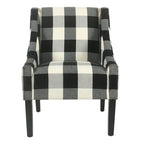 Poltrona accent HomePop Modern Swoop - Plaid nero
