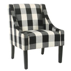 Poltrona accent HomePop Modern Swoop - Plaid nero