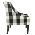 Poltrona accent HomePop Modern Swoop - Plaid nero