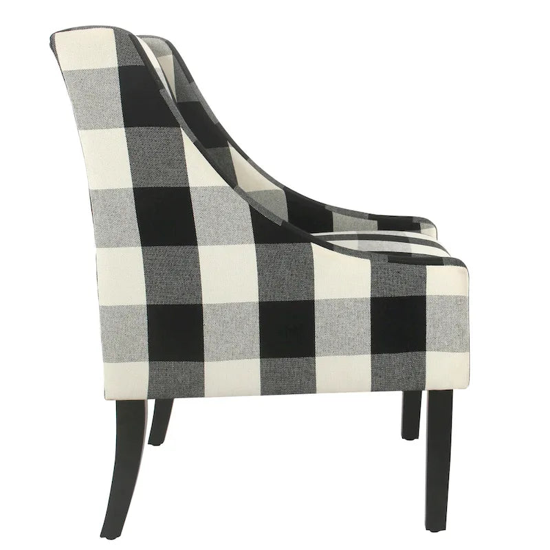 Poltrona accent HomePop Modern Swoop - Plaid nero