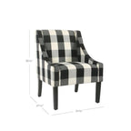 Poltrona accent HomePop Modern Swoop - Plaid nero