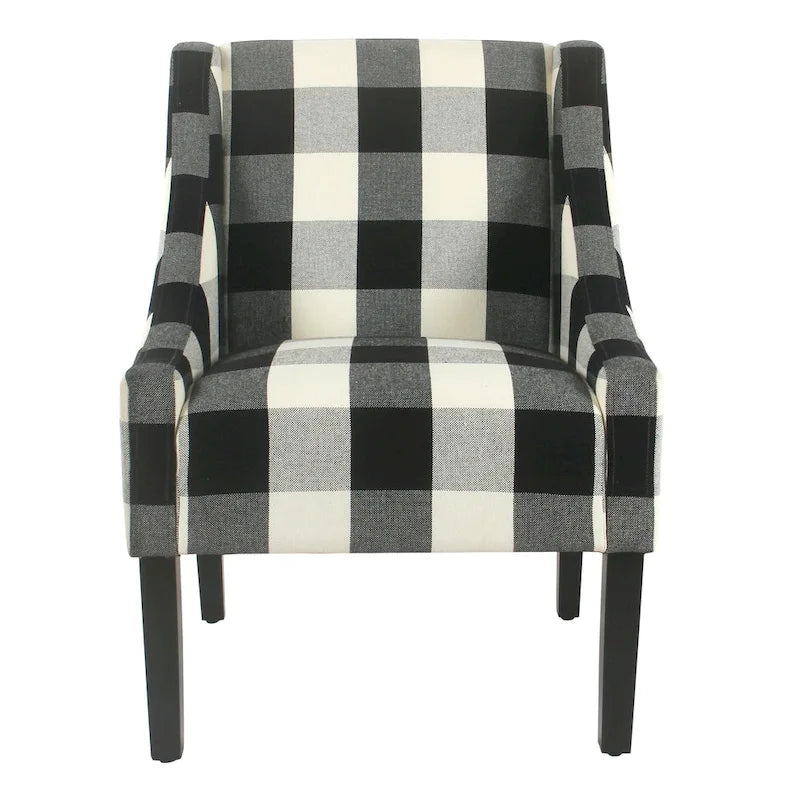 Poltrona accent HomePop Modern Swoop - Plaid nero