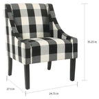 Poltrona accent HomePop Modern Swoop - Plaid nero