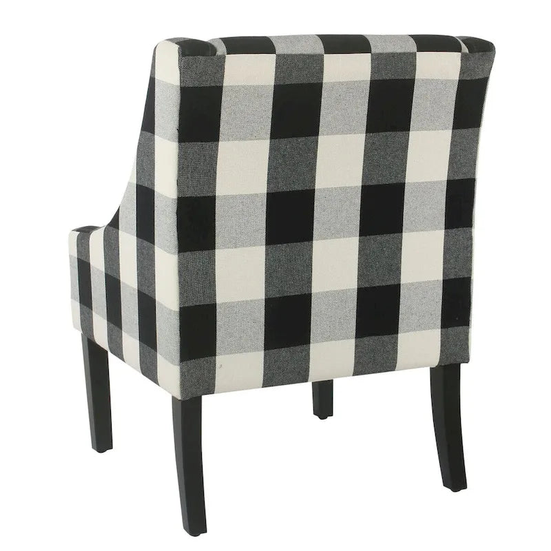 Poltrona accent HomePop Modern Swoop - Plaid nero