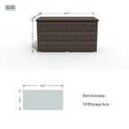 Contenitore in vimini per cuscini da esterno Box da patio in vimini di Moda Furnishings