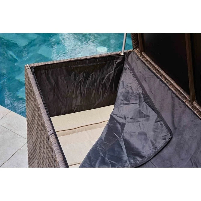Contenitore in vimini per cuscini da esterno Box da patio in vimini di Moda Furnishings