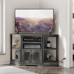 Mobili porta TV ad angolo in legno Moasis Farmhouse per TV fino a 55 pollici, console TV e centro di intrattenimento