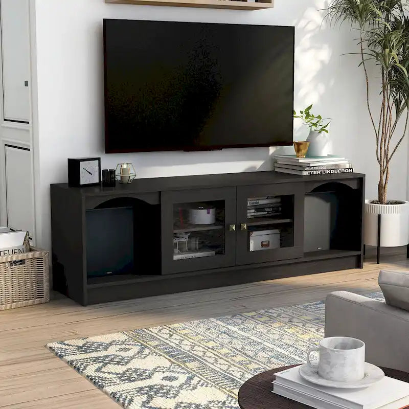 Mobile porta TV Denhour DH BASIC Transitional Espresso da 62 pollici con contenitore