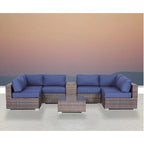 LSI Divano componibile a 8 pezzi con cuscino Sunbrella blu navy