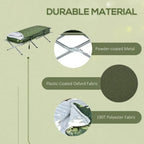 Outsunny Brandina da Campeggio, Set Letto Pieghevole da Esterno con Materasso, Sacco a Pelo, Cuscino e Borsa per il Trasporto, Comoda e Portatile