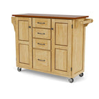 Carrello da cucina a 4 cassetti Copper Grove Puff Island con finitura naturale