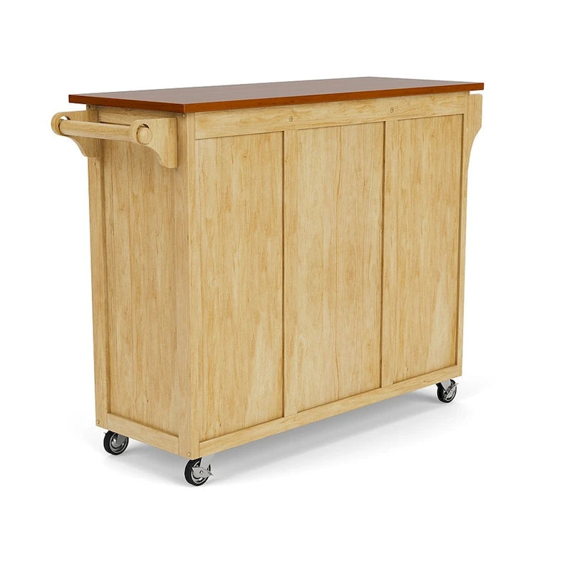 Carrello da cucina a 4 cassetti Copper Grove Puff Island con finitura naturale