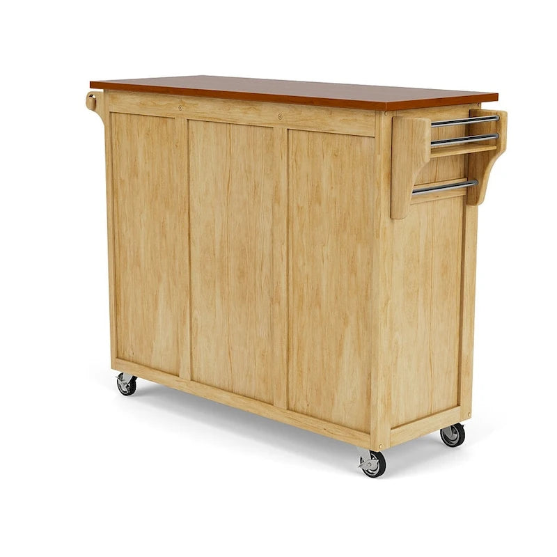 Carrello da cucina a 4 cassetti Copper Grove Puff Island con finitura naturale