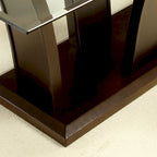 Tavolo da pranzo Furniture of America Bind contemporaneo con piano in vetro da 72 pollici, finitura ciliegio