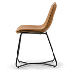 Sedia da pranzo Amery Cappuccino in similpelle con struttura in ferro (set da 2)