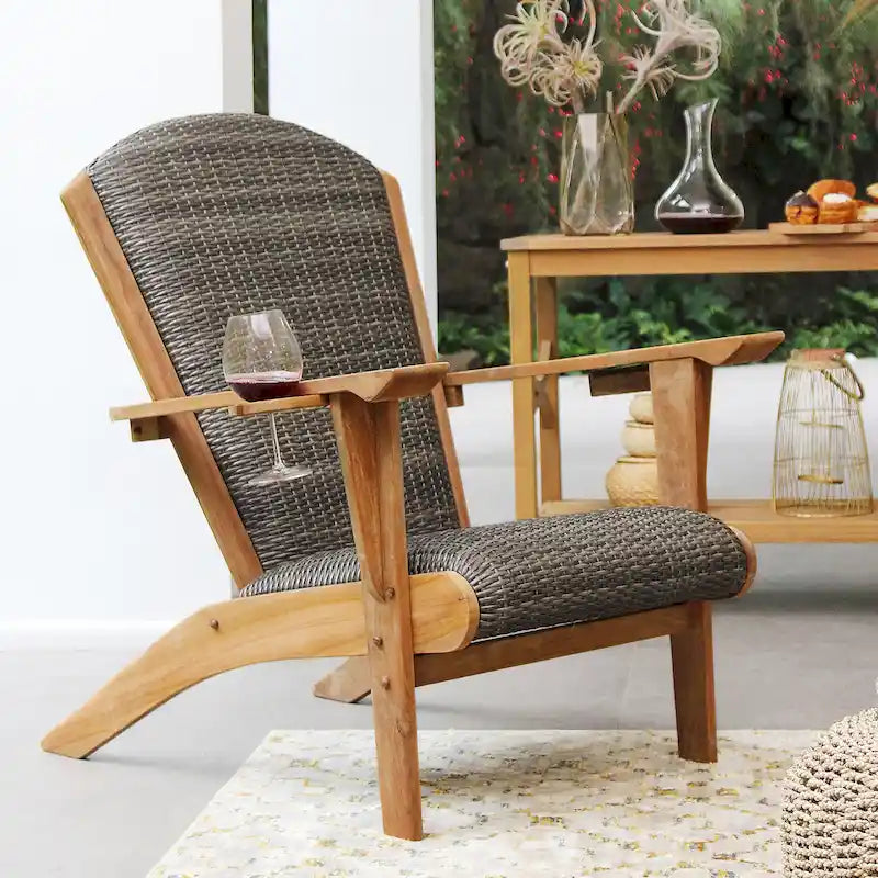 Sedia Adirondack da Esterni Cambridge Casual Auburn in Teak con Rivestimento