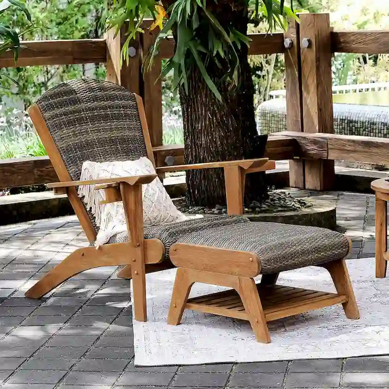 Sedia Adirondack da Esterni Cambridge Casual Auburn in Teak con Rivestimento