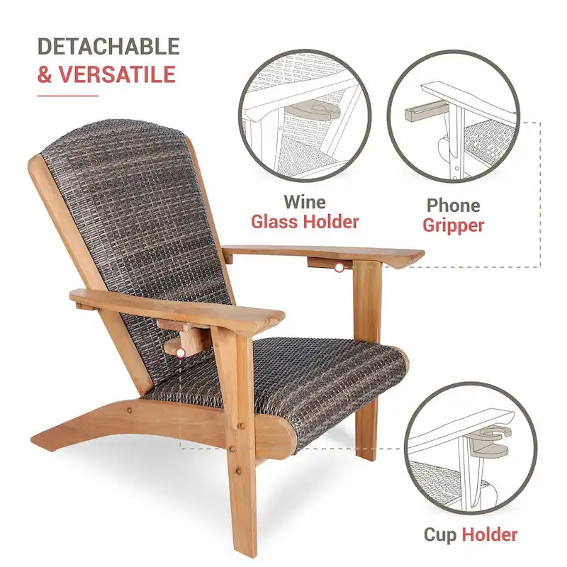 Sedia Adirondack da Esterni Cambridge Casual Auburn in Teak con Rivestimento