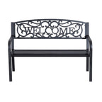 Outsunny Panchina da Giardino a 2 Posti 50 in Acciaio con Motivo a Vite Decorativo per Esterni, con Costruzione Resistente alle Intemperie e Design Carino